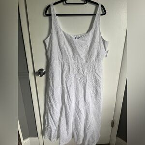 White Eyelet Midi Dress (NWT)